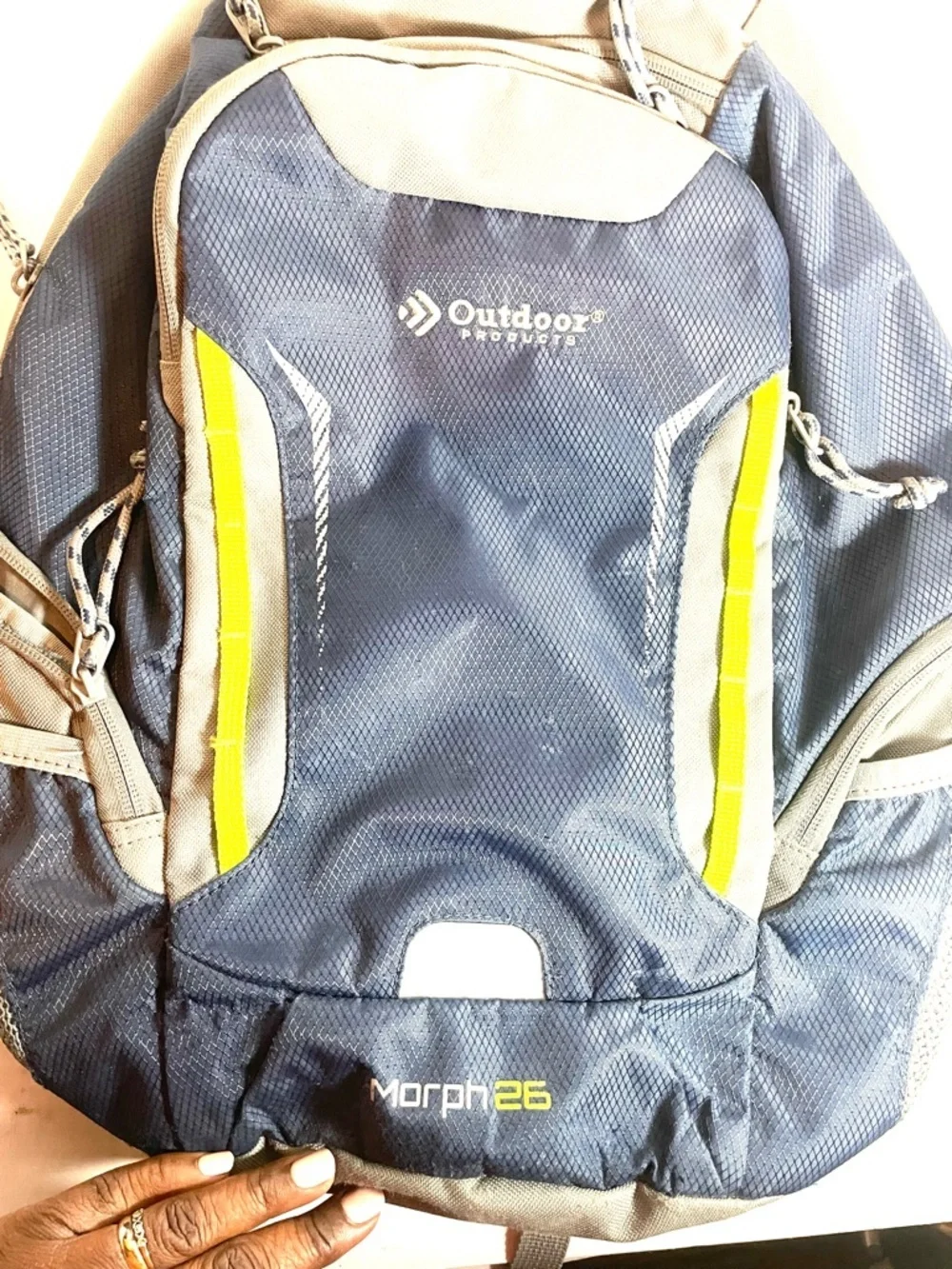 Outdoor Product Morph 26 Backpack Blue Gray Neon Hiking Travel School Bag